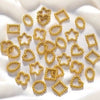 Stainless Steel Geometric Mini Spiral Twisted Ring With Polygon Pattern For Diy Jewelry Electroplated