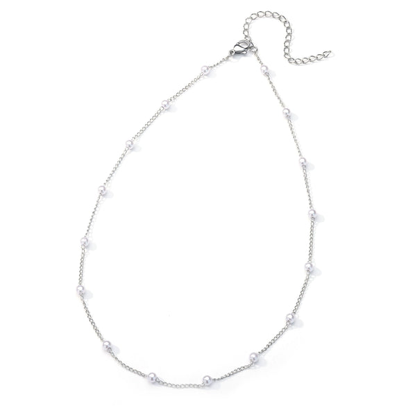 Stainless Steel Geometric Minimalist Ball Chain Women Necklace Electroplated