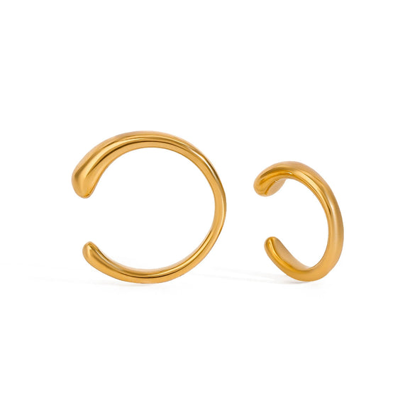 Stainless Steel Geometric Minimalist Ear Clip Earrings Electroplated For Women