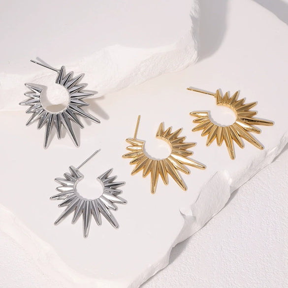 Stainless Steel Geometric Minimalist Retro 18K Goldplated Electroplated Women's Earrings
