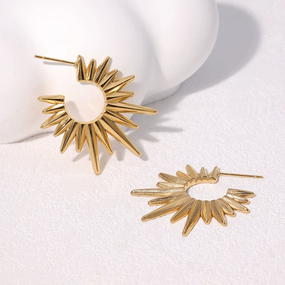 Stainless Steel Geometric Minimalist Retro 18K Goldplated Electroplated Women's Earrings