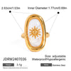 Stainless Steel Geometric Minimalist Sunflower Open Finger Ring For Women With Electroplating