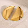 Stainless Steel Geometric Moon Earrings Electroplated For Women