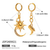 Stainless Steel Geometric Moon Earrings For Women Electroplated Jewelry
