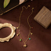 Stainless Steel Geometric Moon Four Leaf Clover Pendant Necklace Furnace Vacuum Electroplated 18K Gold Color