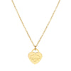 Stainless Steel Geometric Mother And Child Pendant Necklace With Snake Bone Chain Real Gold Electroplated
