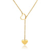 Stainless Steel Geometric Mother And Child Pendant Necklace With Snake Bone Chain Real Gold Electroplated