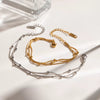 Stainless Steel Geometric Multilayer Bracelet And Stacked Chain Jewelry With Electroplating