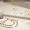 Stainless Steel Geometric Multilayer Bracelet And Stacked Chain Jewelry With Electroplating