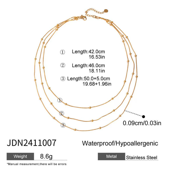 Stainless Steel Geometric Multilayer Bracelet And Stacked Chain Jewelry With Electroplating