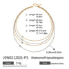 Stainless Steel Geometric Multilayer Necklace And Bracelet With Electroplating Treatment