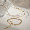 Stainless Steel Geometric Multilayer Necklace And Bracelet With Electroplating Treatment