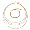 Stainless Steel Geometric Multilayer Necklace And Bracelet With Electroplating Treatment