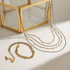 Stainless Steel Geometric Multilayer Necklace And Bracelet With Electroplating Treatment