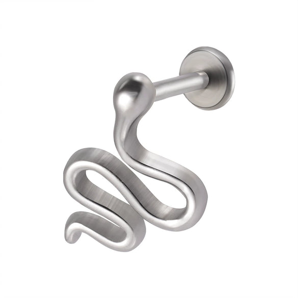 Stainless Steel Geometric Multiple Shapes Lip Ring And Tshaped Earrings Polish Process Unisex Fashion Style