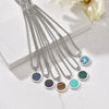 Stainless Steel Geometric Natural Stone Abalone Pendant Necklace For Men