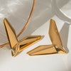 Stainless Steel Geometric Niche Earrings With Electroplating For Women