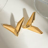 Stainless Steel Geometric Niche Earrings With Electroplating For Women