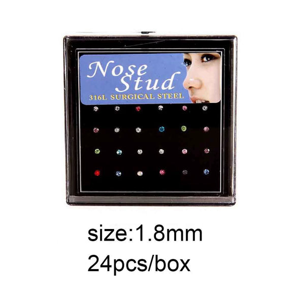 Stainless Steel Geometric Nose Nail Nose Ring Inlaid With Artificial And Semiprecious Stones For Women