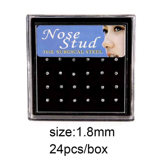 Stainless Steel Geometric Nose Nail Nose Ring Inlaid With Artificial And Semiprecious Stones For Women