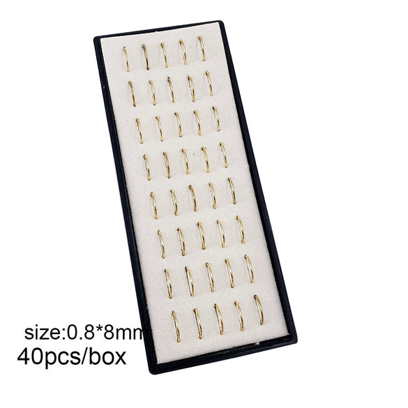 Stainless Steel Geometric Nose Nail Nose Ring Inlaid With Artificial And Semiprecious Stones For Women