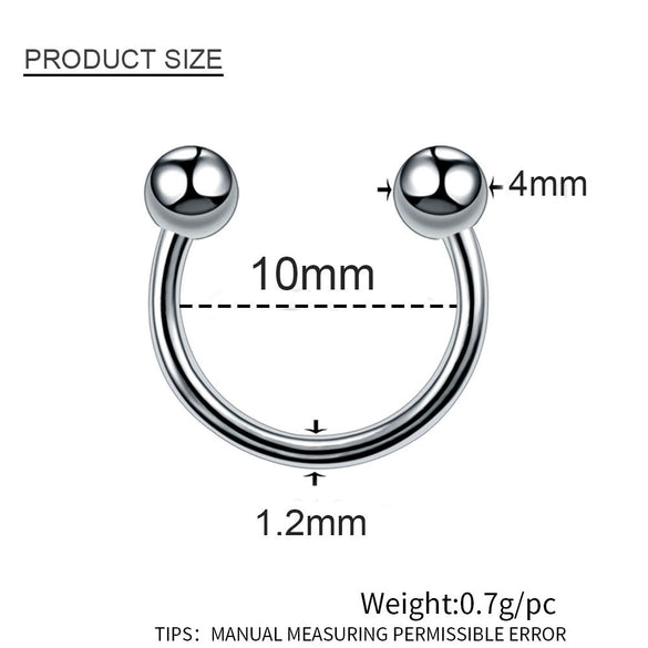 Stainless Steel Geometric Nose Ring Body Puncture Jewelry Electroplated