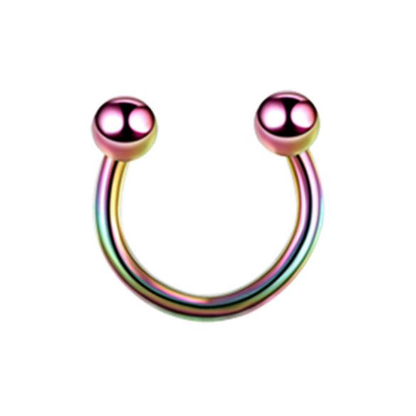 Stainless Steel Geometric Nose Ring Body Puncture Jewelry Electroplated