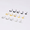 Stainless Steel Geometric Nose Ring Jewelry With Electroplated Design And Water Drop Zircon