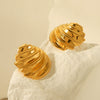 Stainless Steel Geometric Oblique Thread Electroplating Women's Earrings