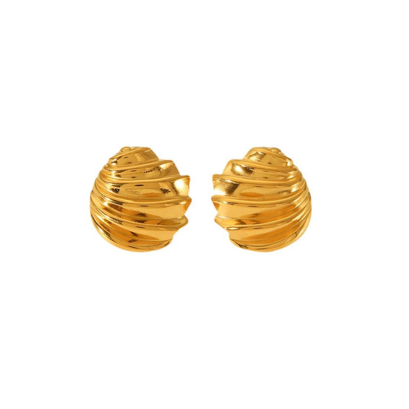 Stainless Steel Geometric Oblique Thread Electroplating Women's Earrings