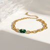 Stainless Steel Geometric Ochain Bracelet For Women Electroplated Retro Style Jewelry