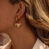 Stainless Steel Geometric Oil Drop Pendant Earrings Vacuum Plated 18K Gold