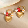 Stainless Steel Geometric Oil Drop Pendant Earrings Vacuum Plated 18K Gold