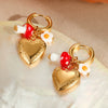 Stainless Steel Geometric Oil Drop Pendant Earrings Vacuum Plated 18K Gold