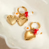 Stainless Steel Geometric Oil Drop Pendant Earrings Vacuum Plated 18K Gold