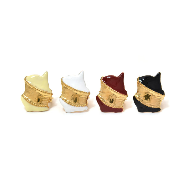 Stainless Steel Geometric Oil Drop Ring Vacuum Goldplated