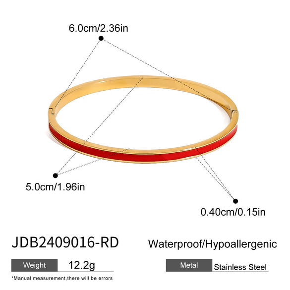 Stainless Steel Geometric Oil Dropping Buckle Bracelet Electroplated Hand Jewelry