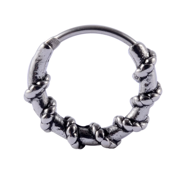 Stainless Steel Geometric Oiltreated Leaves Twist Wings Punk Retro Earring