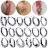 Stainless Steel Geometric Oiltreated Leaves Twist Wings Punk Retro Earring