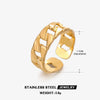 Stainless Steel Geometric Open Adjustable Women's Ring 18K Goldplated