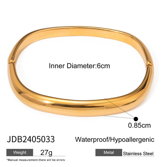 Stainless Steel Geometric Open Bracelet Electroplated
