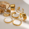 Stainless Steel Geometric Open Bracelet Electroplated
