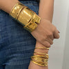 Stainless Steel Geometric Open Bracelet Electroplated