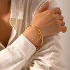 Stainless Steel Geometric Open Bracelet For Women With Electroplating Treatment