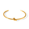 Stainless Steel Geometric Open Bracelet For Women With Electroplating Treatment