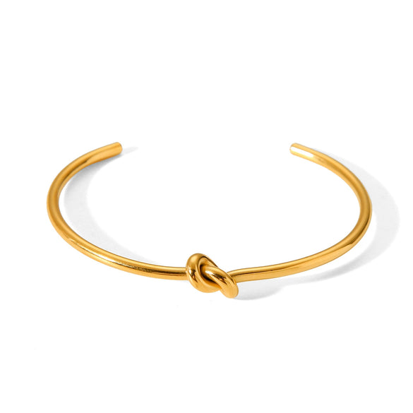 Stainless Steel Geometric Open Bracelet For Women With Electroplating Treatment