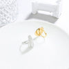 Stainless Steel Geometric Open Ring Adjustable Electroplated Exaggerated Statement Ring For Women And Unisex
