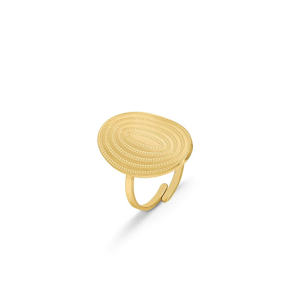 Stainless Steel Geometric Open Ring Adjustable Electroplated Exaggerated Statement Ring For Women And Unisex