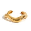 Stainless Steel Geometric Open Ring Bracelet With Electroplating
