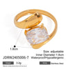 Stainless Steel Geometric Open Ring Electroplated Hand Ornament Jewelry